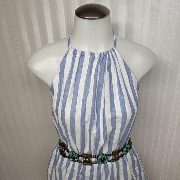 Shein Jumpsuit Women X-Small Halter Backless Romper Striped XS - Picture 4 of 7